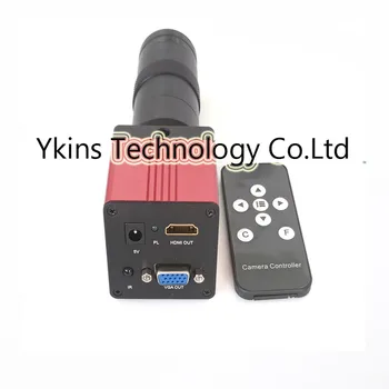 1080P 60FS 2 v 1, HDMI, VGA, Digitálny priemysel mikroskopom kamera s IR diaľkové ovládanie +8X-130X C-Mount objektív pre elektronické opravy