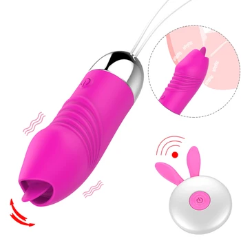 12 Rýchlosti Vibračné Vajíčko G-spot Masér Sexuálne Hračky pre Ženy, Ženské Masturbator Stimulátor Klitorisu Jazyk Lízanie Vibrátor