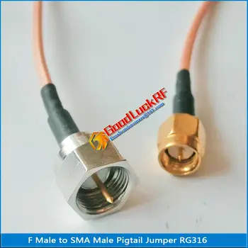 1X Pc, TV F Muž Na SMA Samec Konektor ANTÉNNY Konektor RG316 Pigtail Jumper Predĺžiť Kábel Nízke Straty