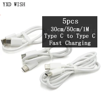 5 ks 30 cm/50 cm/1m Typ C Typ d Kábel 60W, Rýchle Nabíjanie Kábel USB C Do USB C Kábel, Nabíjačka, USB-C Kábel Rýchle Nabíjanie Kábel