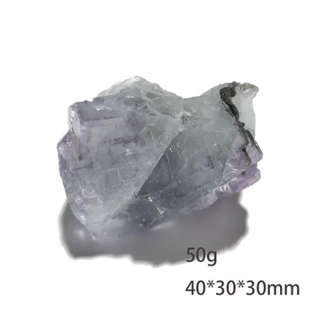 50g C2-2 Prírodné Fialová Fluorite Minerálne sklo Vzor Z Yaogangxian PROVINCII Chunan ČÍNA