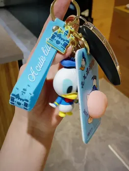 Cartoon Daisy Donald Duck Karty Prípade Keychain Areáli Karty Autobus Karty Pracovné Povolenie, Auto, Taška Prívesok Prívesok