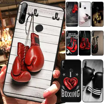 Chenel Boxerské Rukavice Čierne Prípade mobilného Telefónu pre Huawei Y5 II Y6 II Y5 Y6 Y7Prime Y9 2018 2019