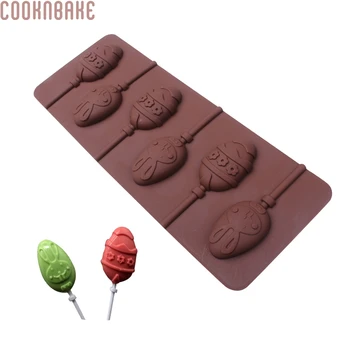 COOKNBAKE DIY Silikónové Formy Na Lízatko Veľkonočný Zajačik Vajcia Dizajn čokoláda, formy pre domáce CDSM-591
