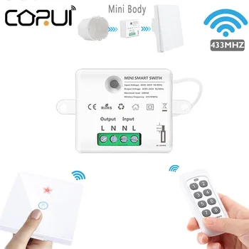 CORUI 433MHZ Mini Smart Switch Radič Modul Smart Home Diaľkové Ovládanie Switch Modul Smart Switch