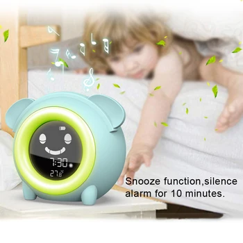 Detský Budík Prebudiť Digitálne Hodiny Nočné Svetlo Spánok Funkciou Zdriemnutie Časovač