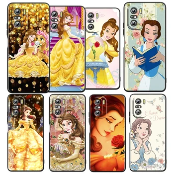 Disney Princezná Belle Pre Xiao Redmi 10 10X 9T 9C 9C 8 7 5 K50 K40S Herné 4G 5G Silikónové TPU Soft Black Telefón Prípade Coque Capa