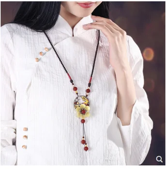 Dlhý sveter reťazca nový unikátny náhrdelník Čínsky štýl, charakteristický náhrdelník