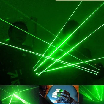 haloween Kvalitný DJ Club Bar 4 ks 532nm 80mw Zelený Laser Rukavice Pre Strany, LED svetelné Kostýmy Zobraziť halloween príslušenstvo