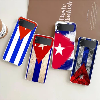 Kuba vlajka Umenie ZFlip4 ZFlip3 Telefón puzdro Pre Samsung Z Flip 3 Transparentné Tvrdou Škrupinou Z Flip 4 Galaxy Kryt ZFlip 5G Skladacie Coque