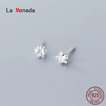 La Monada Star Vložkou Minimalistický Mincový Striebro Stud Náušnice Ženy 925 Silver Šperky Žena Náušnice Stud Striebro 925 Kórejského