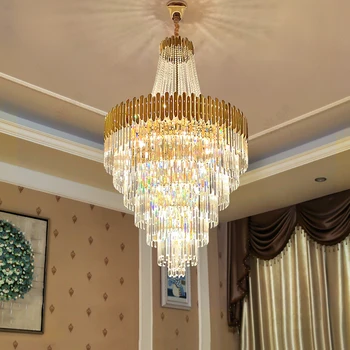 LED Moderné, Krištáľové Lustre Svetlá Zariadenie American K9 Krištáľový Luster Veľké Schodisko Spôsob, ako Závesné Lampy, Domáce Vnútorné Osvetlenie