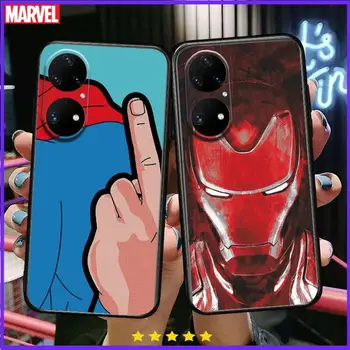 Marvel Comics Hrdinov Telefón puzdro Na Huawei p50 p30 P40 P20 10 9 8 Lite E Pro Plus Black Etui Coque Maľovanie Hoesjes komické fas
