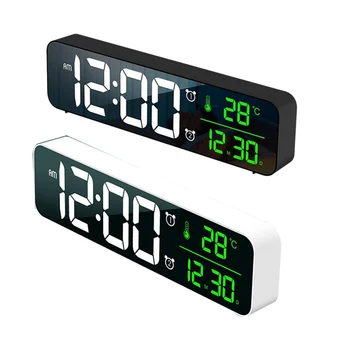 Móda Obývacia Izba Digitálneho Displeja LED Digitálne Perpetual Calendar Clock Svetelný Tichý Elektronický Budík
