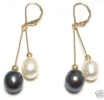 Nový Príchod Obľúbené Pearl Náušnice Biela Čierna Farba, Dvojité Perly Zlatá Farba Strieborná Drop Visieť Jemné Náušnice Perly Šperky