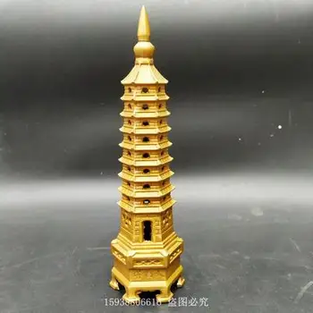 Nádherné starožitné čistej mosadze deväť-vrstva Wenchang veža ornament