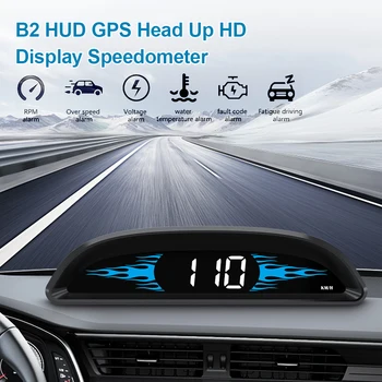 OBD2 B2 GPS HUD Heads Up Display Auto Rýchlomer Smart Digitálny Budík Pripomienka Meter Elektroniky Vozidla Príslušenstvo pre Všetky Autá