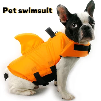 Pet plavky, veľký pes shark fin tvar život bunda puppy školenia vesta francúzsky buldog do vody letné bezpečnostné odevy