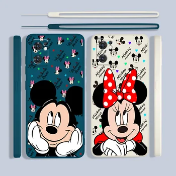 Roztomilý Kreslený Disney Mickey Minne Telefón Prípade OPPO Nájsť X5 X3 X2 Lite Pro Neo A96 A94 A93 A77 A76 A74 A73 Kvapaliny Lano Kryt