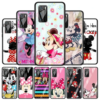 Roztomilý Minnie Mouse Dievčatá Tvrdeného Skla Kryt Pre P30 P40 P20 P10 P Smart Z Pro Plus Lite 2019 2020 2021 Telefón Prípade Coque