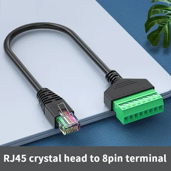 Sieťový kábel konektor RJ45 na 8P konektor rj45 na 8-PIN zvaru-voľný vodič terminálu oka kábel priamo-cez zadok rozšírenie