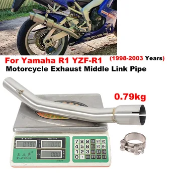 Slip-on Pre Yamaha R1 YZF-R1 1998 - 2003 Motocykel Výfukových Šál Strede Rúry Odkaz Uniknúť Motocross Upravené Nehrdzavejúcej Ocele