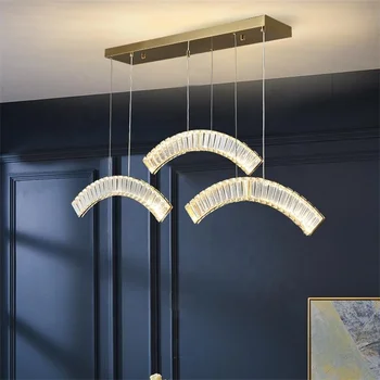 Svetlo luxusné crystal LED jedálenský luster jednoduchý jedálenský stôl tvorivé zakrivené model miestnosti, domáce dekorácie osvetlenie