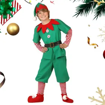 Vianočný Kostým Santa Claus Zelená Elf Cosplay Rodiny Vianočný Večierok Nový Rok Maškarný Oblečenie Set Pre Dospelých, Deti, Chlapec A Dievča