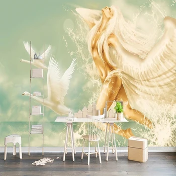 Vlastné Fotografie, 3D Tapety na Stenu nástenné Maľby Európskej Moderné Umenie Abstraktné Obrázok Swan Fresco Obývacia Izba Gauč, Spálne, TV Home Decor