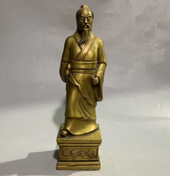 Čína mosadz archaize Boh lekár Hua Tuo remesiel socha
