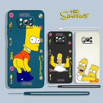 Šťastný Simpsonovci Pre Xiao POCO X3 NFC F3 GT M4 M3 M2 Pro C3 X2 11 Ultra 5G Silikónové Kvapaliny Lano Telefón Prípade Fundas Capa Kryt